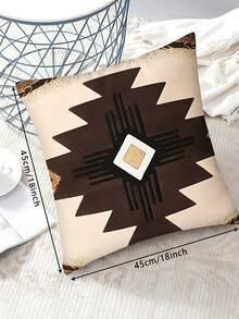 2Pcs 2D Flat Design - South American  Style Throw Pillow -  Brown And Decorative Cushion With Zipper Closure, 18x18 Inches - Machine Washable, Bohemian Style, Suitable For Sofa, Bed, Home Decor - 彩色 - 查看 8