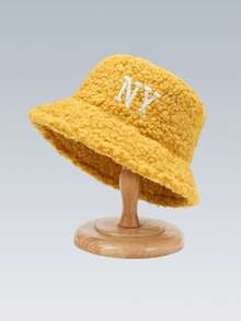 1顶秋冬女士帽子，泰迪绒渔夫帽，时尚韩版，百搭保暖，流行款帽子 - 泰迪絨漁夫NY - 查看 13