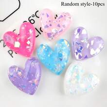 5/10pcs Acrylic Heart-Shaped Refrigerator Magnets, DIY Kitchen, Office Whiteboard, Storage Cabinet, Dishwasher Decor, Mixed Colors, Home Decor - Multicolor - View 9