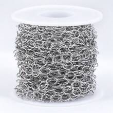 1米不锈钢压花圆椭圆链，适合DIY手链、项链、珠宝制作 - 不銹鋼鏈條 - 查看 10