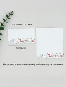50pcs Floral Decoration Folding Wedding Table Cards, Suitable For Wedding Reception, Bridal Shower Seating, Table Cards, Table Numbers, Name Cards, Wedding Decor, Wedding Guest Cards, Party Table Cards And Party Supplies - Multicolor - View 3