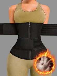 1pc Women Waist Trainer Belt, Waist Trimmer, Sauna Sweat Waist Cincher, Sports Fitness Waist Trainer, Waist Shaper, Waist Slimming Belt, Abdominal Trainer - Black - View 8