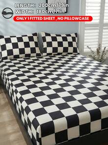 2/3件套黑白格子床单、床罩、床垫保护套套装，舒适家纺，透气防起球床垫套，柔软亲肤，家居装饰，卧室床上用品，时尚床垫垫，全包式床垫保护套，适用于单人床 - 彩色 - 查看 35