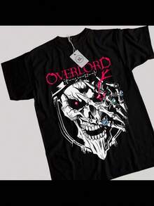 Overlord Ainz T-Shirt Ooal Gown Albedo Skull Anime Manga Gifts Shirt All Size - Black - View 1