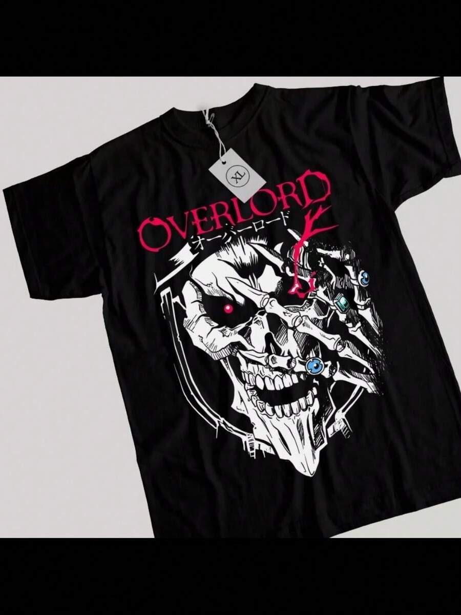 Overlord Ainz T-Shirt Ooal Gown Albedo Skull Anime Manga Gifts Shirt All Size - Black - View 1