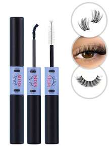 1pc 6ml Upgraded Black Lash Adhesive & Sealant, 2-In-1 Kit For Individual & Cluster Lash Extensions, Waterproof Strong Hold Glue, Complete DIY Accessories For False Eyelash Application - Black - View 9