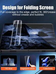 2片/套 前膜+后膜组合，高清软膜，支持指纹解锁，防刮花，纳米材料自修复，兼容三星Galaxy Z Fold2/3/4/5、Z Flip3/4/5、Galaxy Z Fold 6/Galaxy Z Flip 6，附带贴膜工具 - 無色 - 查看 7