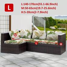 1件装户外绿色树叶印花沙发坐垫套，弹性半包式沙发坐垫套，适用于露台沙发坐垫 - 彩色 - 查看 10