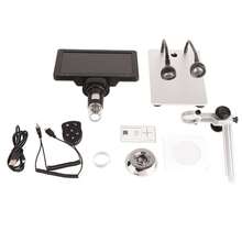 El microscopio digital DM9 12MP con pantalla de 7 pulgadas y 1200x de alta definición se utiliza para inspección de placas de circuitos, reparación de relojes, valoración de joyas, pruebas de calidad de la piel, etc - Negro - Ver 2