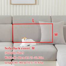 1pc All-Season Jacquard Chenille Anti-Slip Sofa Seat Cushion Cover, Minimalist Modern Soft & Skin-Friendly Pet-Proof Elastic Sofa Slipcover, Spring/Autumn Anti-Scratch Sofa Pad Fit For L-Shaped Combination Sofa And 1/2/3/4 Seater Sofa (Single Piece Sold) - Moon Gray - View 17