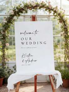 Customized PVC Wedding Welcome Sign | Vertical Artistic Decor Romantic Theme, Multi-Purpose - Multicolor - View 6