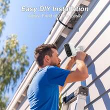 Security Camera - Wireless Outdoor Type, 2K Battery-Powered Camera, Suitable For Home Security, Equipped With Artificial Intelligence Motion Detection Function, 5G WiFi, Color Night Vision Function, Two-Way Calling Function, IP65 Waterproof Rating, Cloud Storage/SD Card Storage - trắng - Xem 9