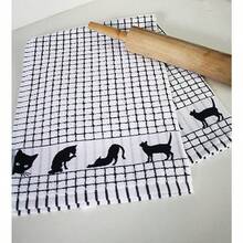 Samuel Lamont Tea Towel Cotton Midnight Black One Size - Black - View 3