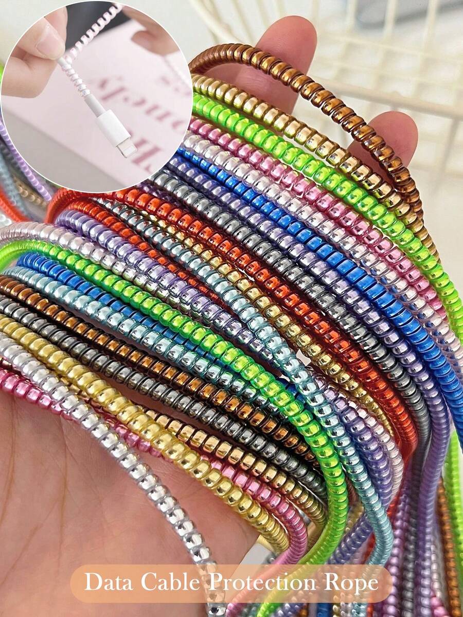 1.4米通用手机数据线保护套，兼容和安卓设备，可保护充电线和耳机线 - 彩色 - 查看 1