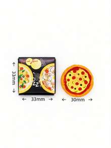 POKOJA LAND 2pcs Miniature Toy Pizza, Food Play Scene Accessories For OB11 Doll House Food,Doll Miniature,Mini Toy Food, Dolls,Mini Items,Pizza Party - Multicolor - View 6