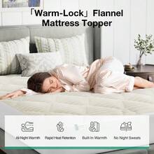 Fleece Mattress Topper Queen, Warm Sherpa Mattress Pad, CloudLike Soft Bed Cover For Winter, Deep Pocket Fits Up To 21, Machine Washable - WhiteQueen - View 3