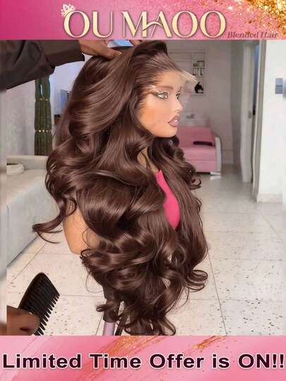 13x6 13x4 5x5 HD Lace Front Wig Body Wave Human Blended Hair - 200% High Density Pre-Plucked Glueless Wig With Baby Hair For Women, No Glue & Ready To Wear For Daily & Special Occasions