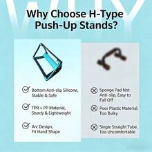 2pcs Push Up Bars With Non-Slip Handles, Ergonomic Design, Suitable For Fitness, Aerobic Exercise, Home Gym Equipment - Blue - View 4