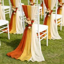 12PCS Sashes Chair Covers Wedding Aisle Decorations Polyester DIY Bows Universal For Wedding Banquet Reception Birthday Party Hotel Event Decoration - Multicolor - View 1