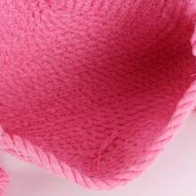 A Woven Cotton Rope Bag With Tassels, A Casual Shoulder Bag For Beach Holidays, A Simple And Versatile, Dumpling-Shaped Women's Bag. - Màu Hồng Tươi - Xem 3