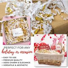 0.5 LB Kraft Crinkle Cut Paper Shred Filler Shredded Papers Confetti Boxes Basket Crinkle Paper Filler Packing Grass Cushion Shredded Tissue Stuffing Wedding Birthday Wrapping - 白金 - 查看 4