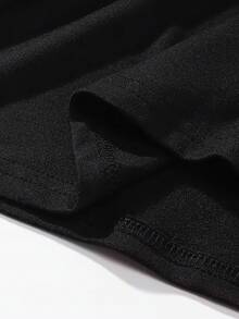 Men's Short Sleeve Crew Neck T-Shirt Casual Simple Print Top - Negro - Ver 5