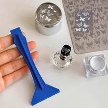 Nail Art Stamping Tool Set, Including A Rotatable Transparent Jelly Stamp And Scraper. The Silicone Head Enables Precise Transfer. The Silicone Rotating Sealing Ring With A Scraper Tool. 1 Silicone Nail Art Mold + 1 Double-Headed Scraper - Multicolor - View 1