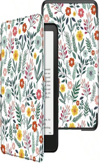 Fintie Case For 7" All-New Kindle Paperwhite (12th Generation, 2024) And Kindle Colorsoft - Slim Lightweight Shell PU Leather Protective Cover With Auto Sleep\/Wake, Spring Bloom