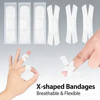 100/50/10 piezas de Vendas para dedos con forma de X, vendas deportivas multifuncionales, utilizadas en diferentes situaciones (pegatinas empaquetadas individualmente | Decoración corporal | Multifuncional | Diseños divertidos | Adecuado para la escuela, la oficina, los deportes, al aire libre)