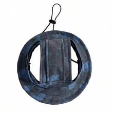 Dog Sun Hat With Ear Holes, Cute Bichon Frise Puppy Bucket Hat, Sunscreen - Blue - View 7