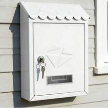 Zamykana zewnętrzna skrzynka pocztowa z okapem – wymiary 217*70*300 mm, wersja czarno-biała, zamek na klucz, idealna do użytku zewnętrznego w domu i biurze - 217*70*300 mm - Zobacz 6