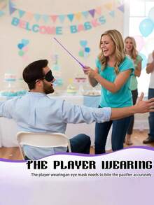 18件/6套婴儿派对游戏：新娘送礼会礼物交换趣味活动 - 史上最佳婴儿派对游戏，适合男孩或女孩的破冰游戏、奶嘴漂浮比赛、性别揭晓派对（蓝色） - 彩色 - 查看 4