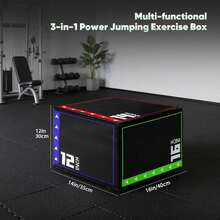 GCCSJ Jump Box Exercise,3-In-1 High Density Plyo Jump BoxHigh-Density Compressed Spongejumping Box - Waterproof PVC Leather Non-Slip Exercise Box For CrossFit, HIIT, Step Ups, Squats & Home Gym Strength Training - Valentine's Day Gift Idea(16Inch)" - Compressed Sponge-16 Inches - View 6