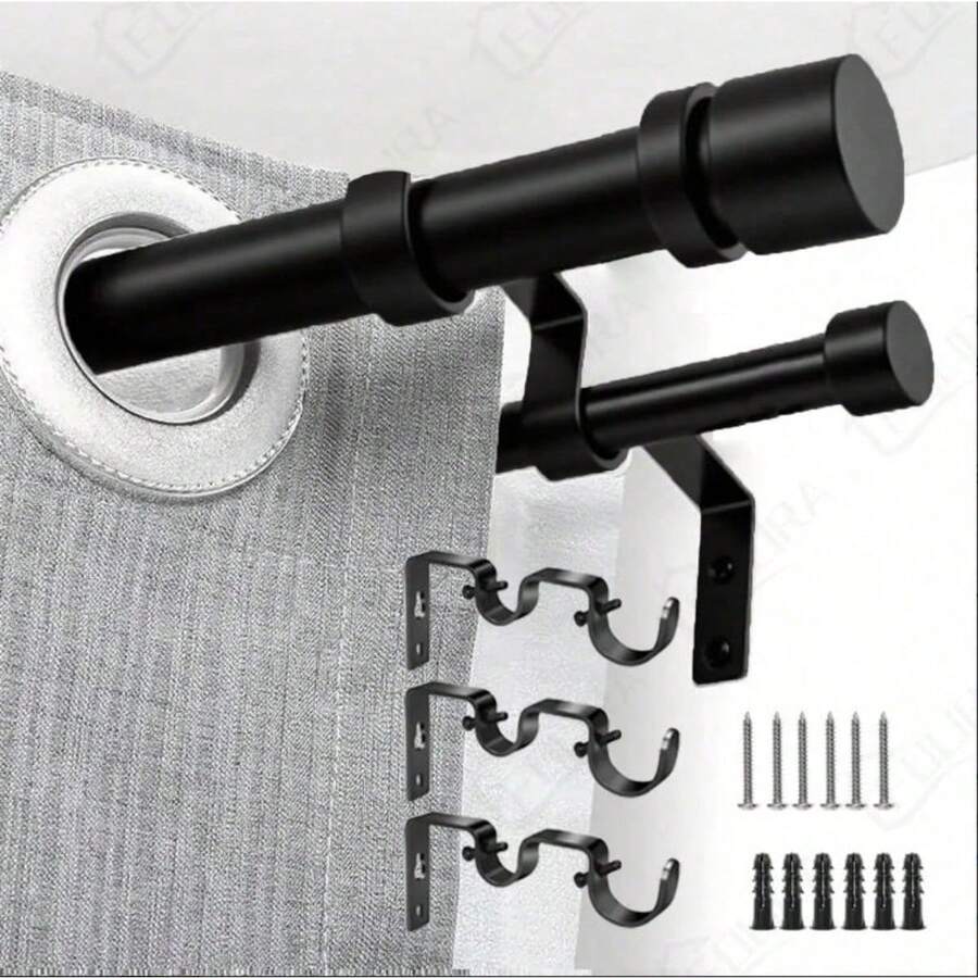 0.8 A 2.1m Nuevo Dobles Tubo Cortineros Modernos De Metal - por defecto - Ver 1