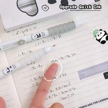 Panda Gel Pens Animal Theme Minimalist Style Soft Grip Click Type Smooth, Continuous Ink Quick Drying DIY Study Office Writing Black Quick Drying High Capacity Gel Pens, Large-Capacity Multi-Layer Pencil Case, Back To School Supplie Essentials Office Supplies Valentine's Day Gifts - Multicolor - View 8