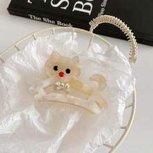 New Arrival Exquisite Cat Hairpin With Rhinestone Edge, Animal Hair Clip, Hair Claw With Rhinestone, Cute Acetate Fiber Hair Clip With Rhinestone Cat Hair Claw Clip, Cat Hair Clip, Cat Hair Claw Clip For Women And Girls - Multicolor - View 9