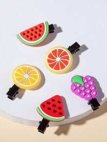 10 Pieces Of Cute Fruit Hair Clips For Girls - Multicolor - View 5