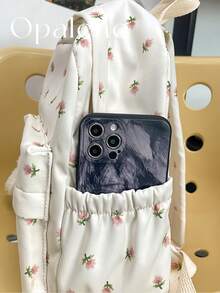 Malist Flower Embroidery Functional Backpack For Women, Business Casual Commuting Travel Backpacks, Cute Multi-Compartment Versatile Computer Daypack, Portable Campus School Bag For Junior High School And College Students, School Backpack, Elementary School, Middle School, High School, Back To School Bags, Waterproof, Lightweight, Classic Casual, Suitable For Teen Girls Women College Students, Teacher, Perfect For Back To School, First Day Of School, Middle School, High School - 彩色 - 查看 8