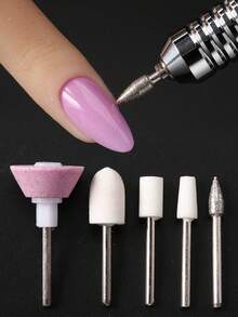 5件套美甲钻头迷你磨头，适用于亚克力指甲、死皮、卸甲、电动打磨、凝胶指甲、美甲、抛光和去除死皮、抛光和修整指甲 - 彩色 - 查看 1