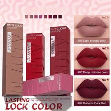 DUNUF 1 thỏi son lì dạng lỏng Velvet Matte, dễ thoa, lâu trôi, đa năng dùng được hàng ngày, dự tiệc, ngày lễ, quà tặng ngày Valentine, trang điểm môi. - Nhiều màu - Xem 2