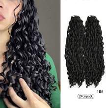 2Pcs/Pack 22 Inch Jessica Deep Wavy Twist Crochet Hair Extension Small Curly Crochet Braids Synthetic High Temperature Fiber Braiding Hair Extensions, Multiple Colors To Choose From, Halloween - Multicolor - View 24