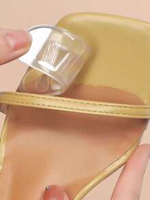 1 Cặp miếng đệm gót cao hình hạt đậu, trong suốt, chống ma sát và chống trượt cho phần trước và gót chân. - Trong sáng - Xem 2