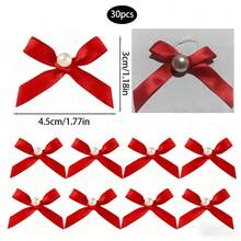 优雅的红色蝴蝶结蛋糕装饰，适用于生日、婚礼、情人节、毕业典礼等各种场合。 - 彩色 - 查看 8