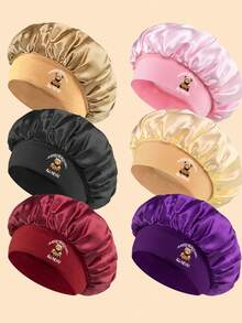 3件装女士宽檐轻便宽松睡帽，休闲日常使用 - 彩色 - 查看 6