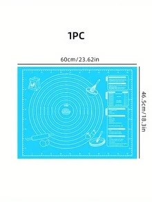 1pc Thick Non-Stick Dough Mat - Reusable, Easy To Clean Rolling And Baking Mat For Pizza, Cake And Cookies - Holiday Themed Kitchen Gadget: Ideal Food Preparation Tool - Blue Kneading Pad - View 10