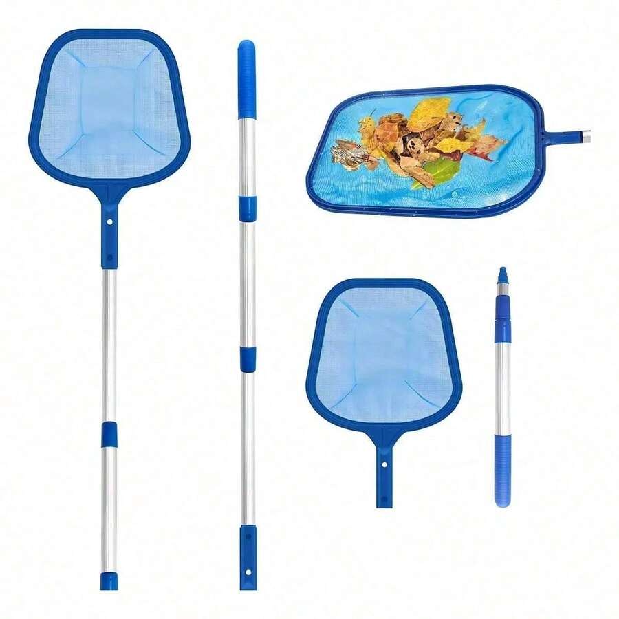 Red Para Limpiar Alberca Red Desnatador Piscina Kit Limpieza Alberca Con Poste Desmontable Telescópica Malla Fina Skimmer Net Recogehojas De Piscina Para Removing Inground Above Ground Pool And Spa - por defecto - Ver 1