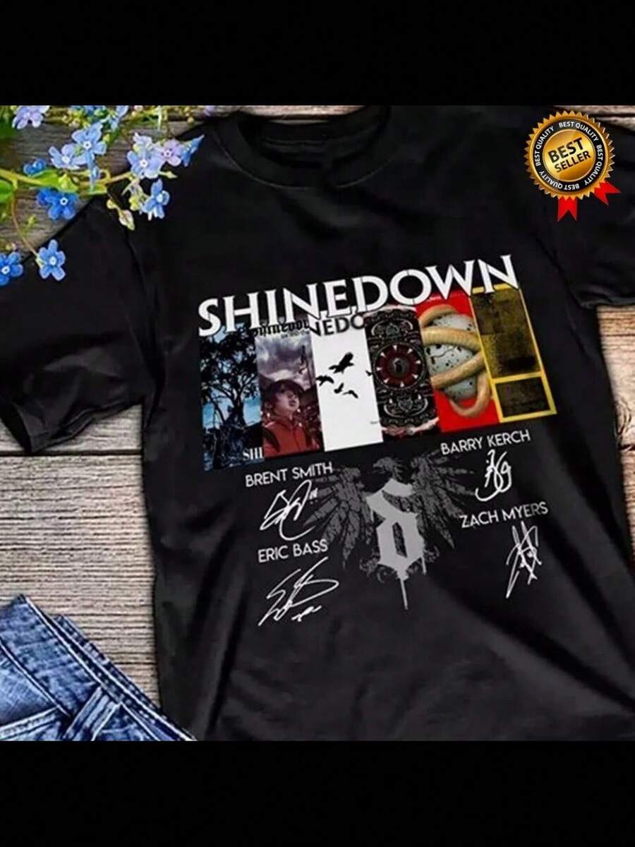 New Rare Shinedown Band Gift For Fans  S-5XL T-Shirt Men Women - Black - View 1