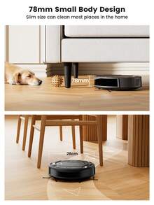 Lefant Rayvon M210P Robot Vacuum Cleaner, 3.1" Ultra-Thin, 11" Diameter, Auto Charging, 2200Pa Suction, 120 Min Runtime, Voice Control, Precise Obstacle Avoidance For Pet Hair & Carpet On Hard Floors In Kitchen, Living Room, Etc. - EU C Type Plug(220-240V) - View 5