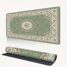 Vintage Bohemian Style Mouse Pad, Luxury Red Desktop Accessory, Extra Large Gaming Mouse Pad, Non-Slip Rubber Base, Stitched Edge Computer Mouse Mat, XXL Keyboard Pad, Gift For Friends, Desktop Accessory, Office Supplies, Office Desk Accessory, Mouse Pad, Desktop Mouse Pad - Green - View 14