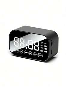 AKKHOO Đồng hồ báo thức kiêm loa Bluetooth đa chức năng, màn hình gương hiển thị hai chế độ báo thức, đài FM, đồng hồ để bàn di động dành cho học sinh. - Một cỡ - Xem 15